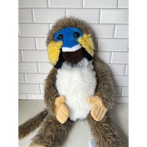 Princess Soft Toys Monkey Plush Blue Face Moustached Guenon Long Arms RARE Fuzzy